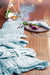 ice blue Cheesecloth wrinkled cotton sheer Gauze Table Runner for event home decoration by Arcadia Designs LLC