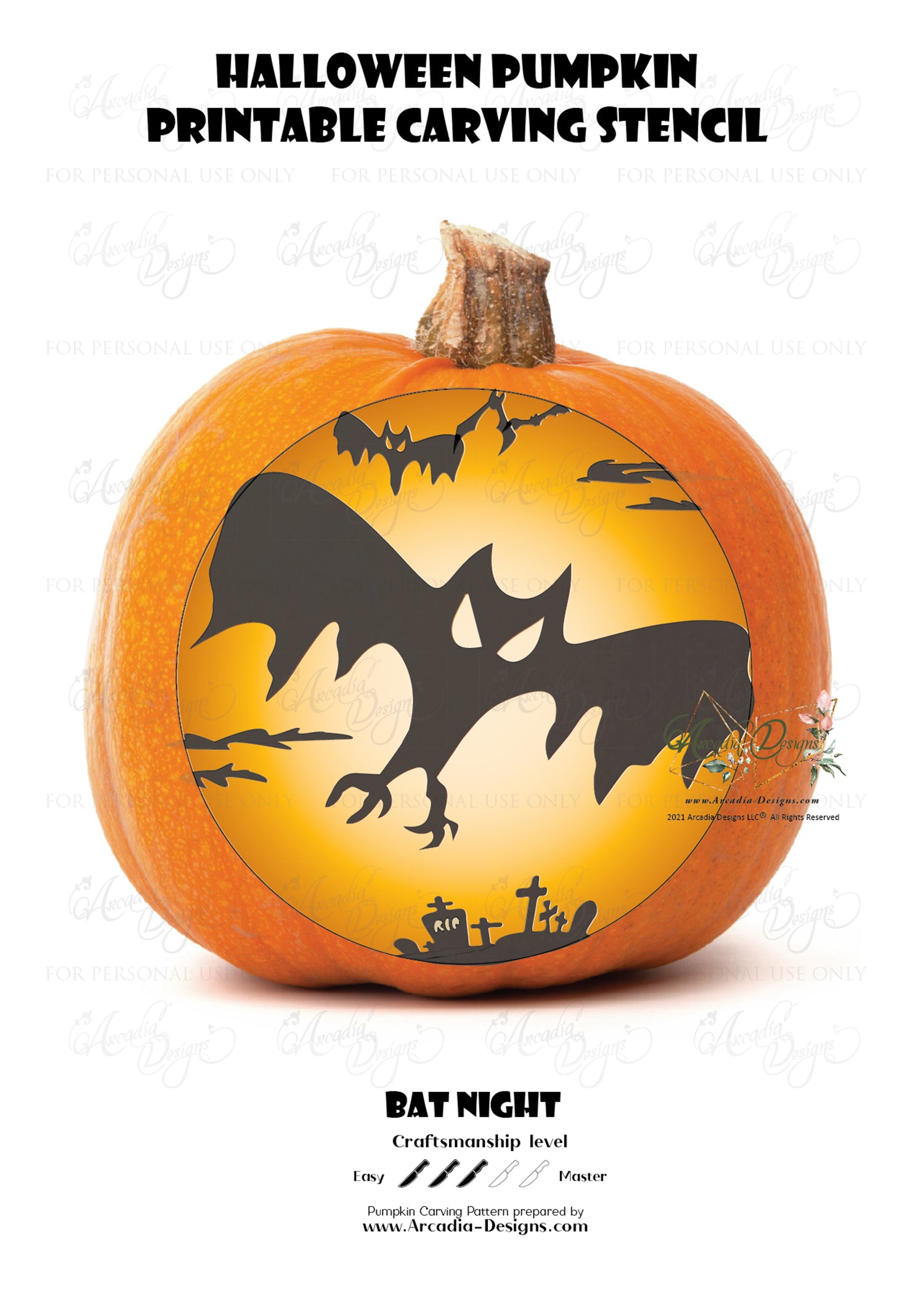 Halloween Bat moon night Pumpkin Carving Printable Stencil – Arcadia Designs halloween-bat-moon-night-pumpkin-carving-printable-stencil-arcadia-designs