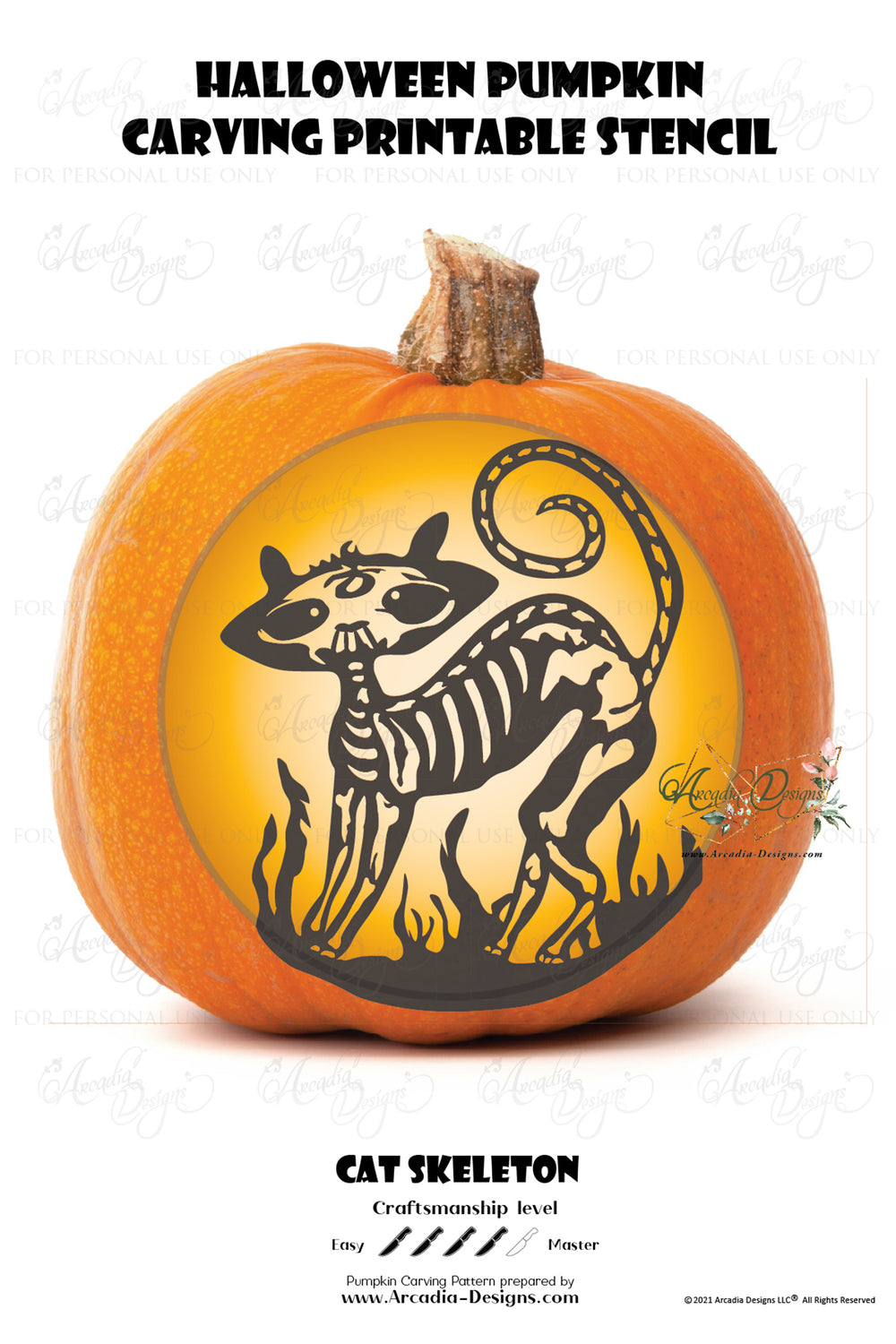 Halloween Skeleton Cat Pumpkin Carving Printable Stencil – Arcadia Designs halloween-skeleton-cat-pumpkin-carving-printable-stencil-arcadia-designs