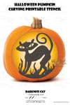 Black cat Printable Halloween Pumpkin Carving Pattern Stencils Instant Download PDF DIY Pumpkin Lantern Carving Templates by arcadia designs llc