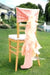 Arcadia Designs Silky White Chiffon Ruffled Chair Sash Blush Pink