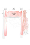 Arcadia Designs Soft Pink Chiffon Ruffled Chair Sash Blush Pink White