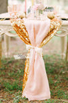 arcadia designs Gold Sequin & Pink Chiffon Overlay Runner