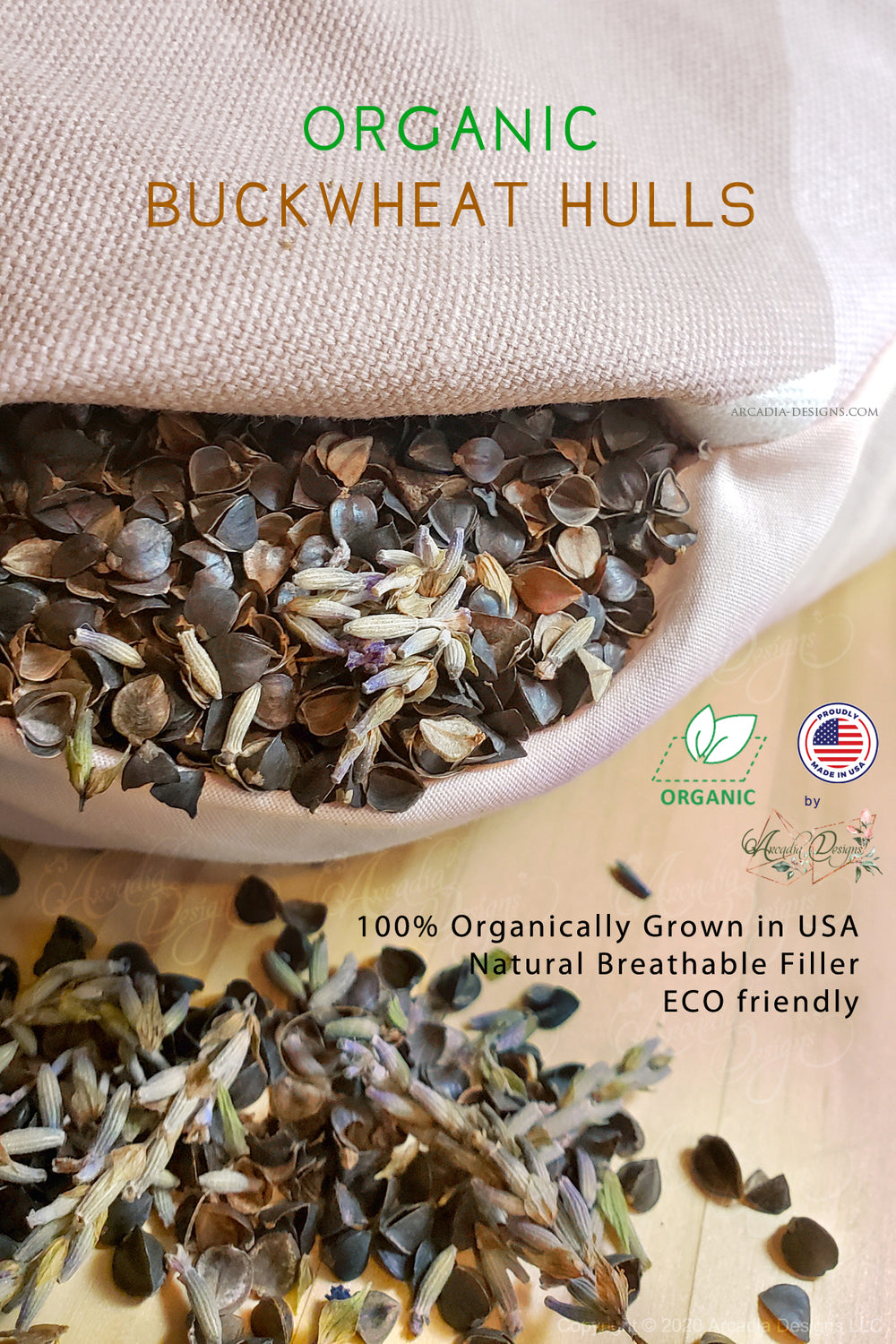 organic buckwheat hulls natural filling for therapeutic pillow – Arcadia  Designs