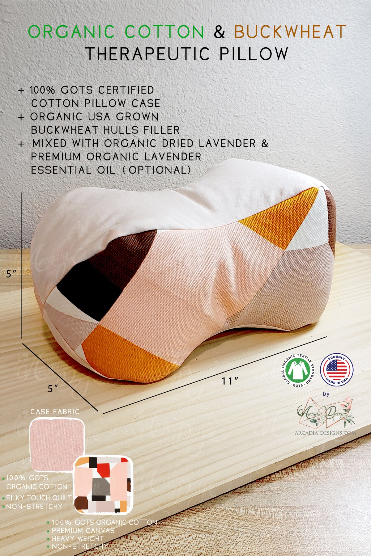 GOTS certified buckwheat pillow
