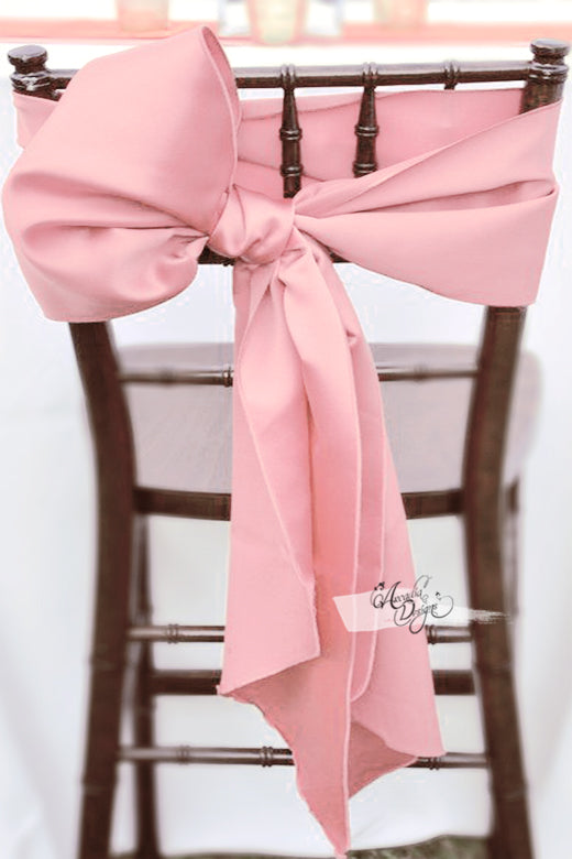 Blush Pink Thick Satin Wide Chair Sashes (Set of 10) – Arcadia Designs