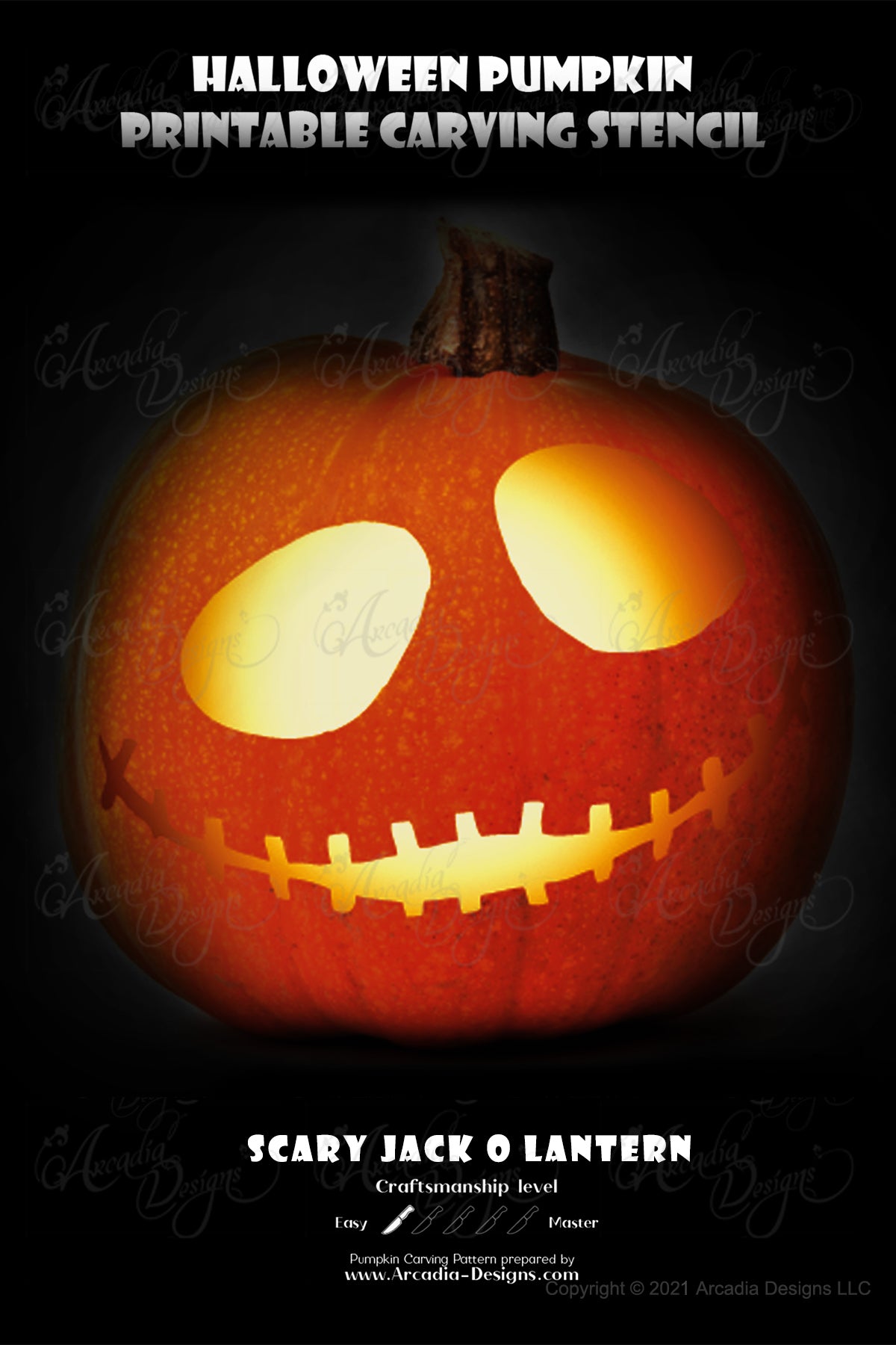 Halloween Scary Jack O Lantern Face Pumpkin Carving Pattern – Arcadia Designs halloween-scary-jack-o-lantern-face-pumpkin-carving-pattern-arcadia-designs