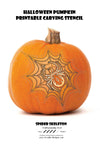 Skeleton spider web Printable Halloween Pumpkin Carving Pattern Stencils Instant Download PDF DIY Pumpkin Lantern Carving Templates by arcadia designs llc