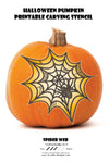 spider web Printable Halloween Pumpkin Carving Pattern Stencils Instant Download PDF DIY Pumpkin Lantern Carving Templates by arcadia designs llc
