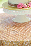 Arcadia Designs Geometric Rose Gold Sequin Tablecloth Rose Gold