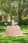 Arcadia Designs Geometric Rose Gold Sequin Tablecloth Silver