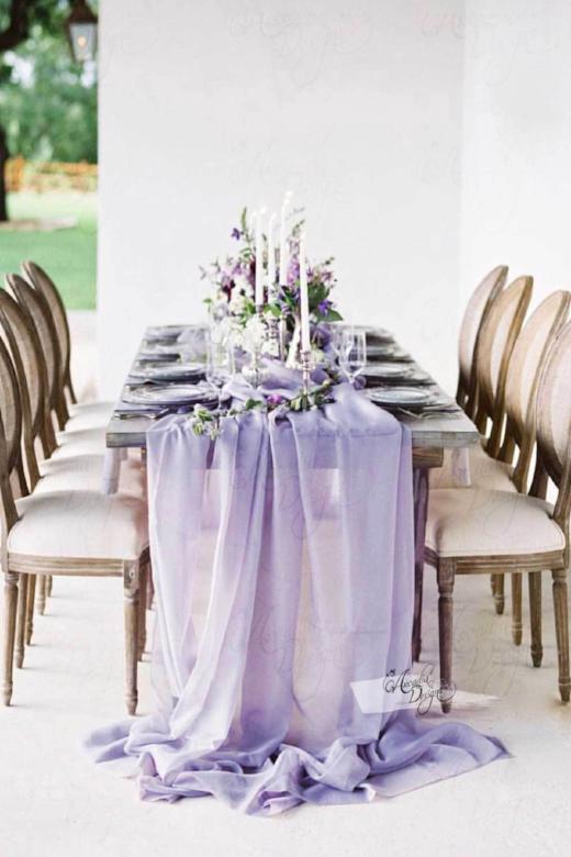 lavender flower table runner Silky Lavender Chiffon Table Runner