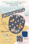 flying home japanese style Organic Cotton & Flaxseed Keyboard rest and Mouse Pad hand made in USA exclusive by Arcadia Designs