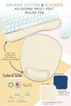 natural white Organic Cotton & Flaxseed Keyboard rest and Mouse Pad hand made in USA exclusive by Arcadia Designs