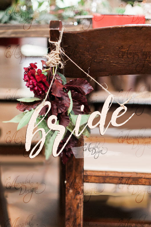 arcadia designs Bride & Groom Wedding Wooden Chair Sign