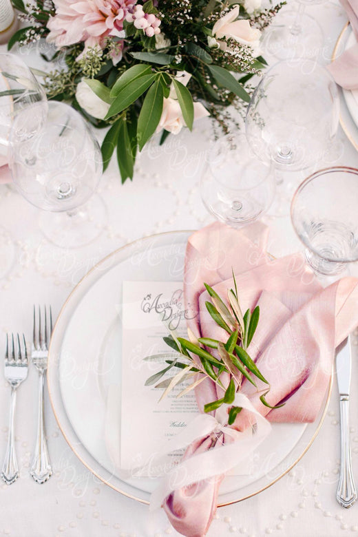 Blush Pink Napkin Hire - The Pretty Table - Table Linen Hire