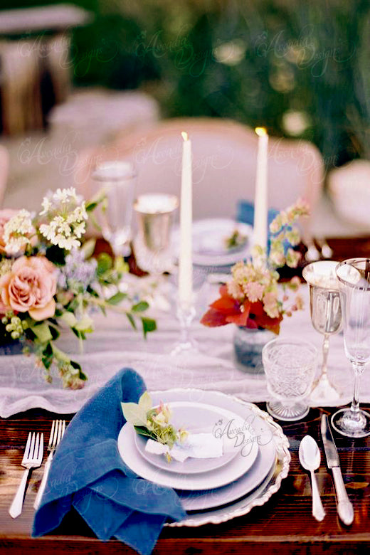 Arcadia Designs navy blue square linen napkin for thanksgiving wedding reception dinner