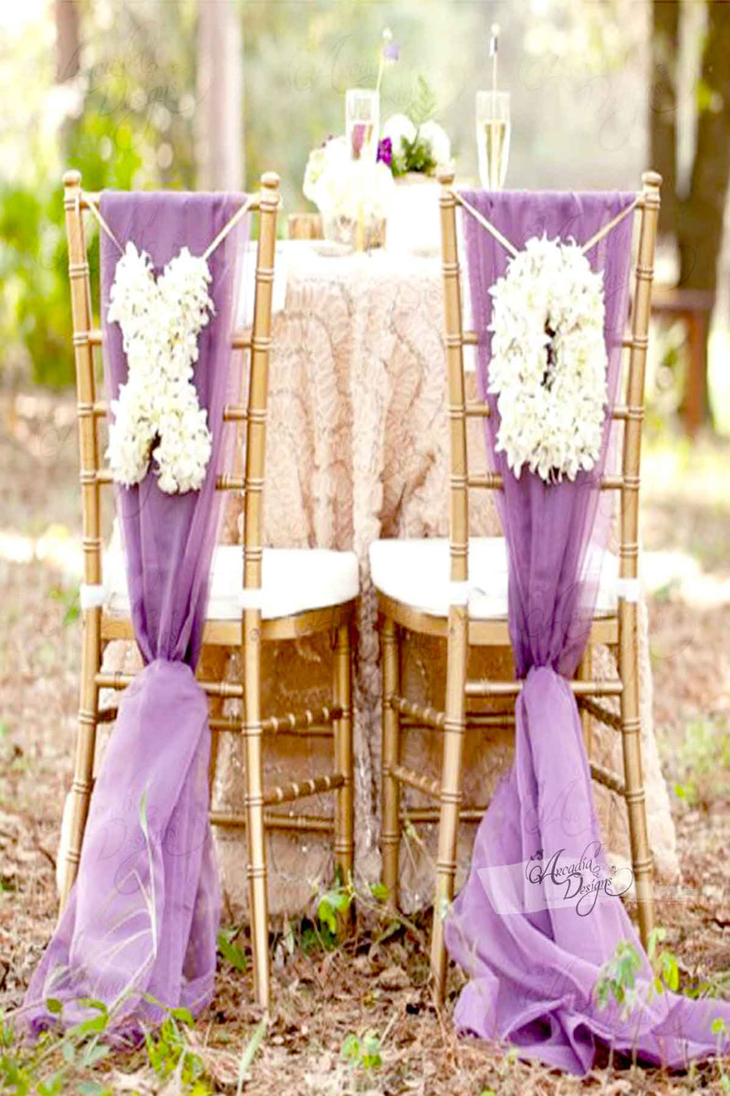 Arcadia Designs Lavender Chiffon Drape Chair Sash