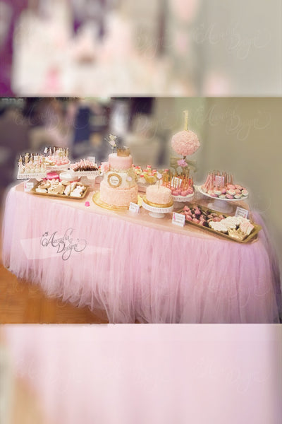 Baby pink tutu table skirt Outlet