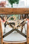 arcadia designs You Belong With Me Calligraphy bridal Chair wooden Sign