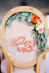 Arcadia Designs You Belong With Me Hand Wood Bridal Chair Sign Hand Painted rose Gold